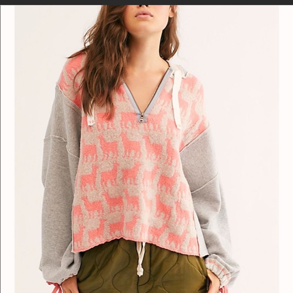 NWOT Free People Alpaca My Bags Hoodie Sweatshirt